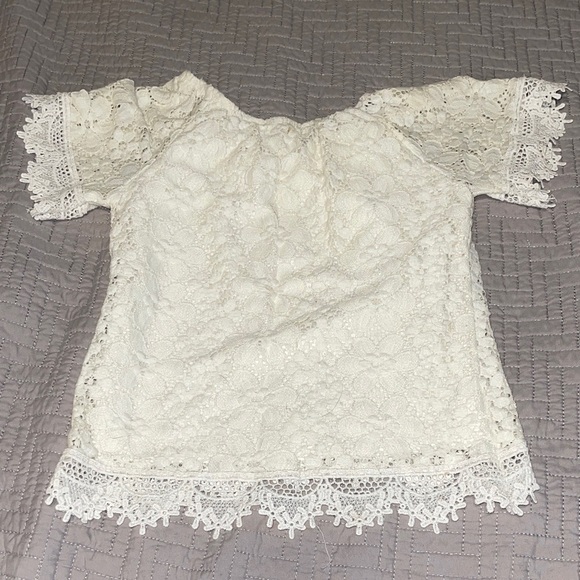 Charming Lace Kids Blouse - White - Picture 2 of 2